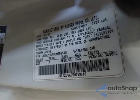 2005 Nissan 350Z Roadster from USA, damaged, VIN JN1AZ36A95M759518